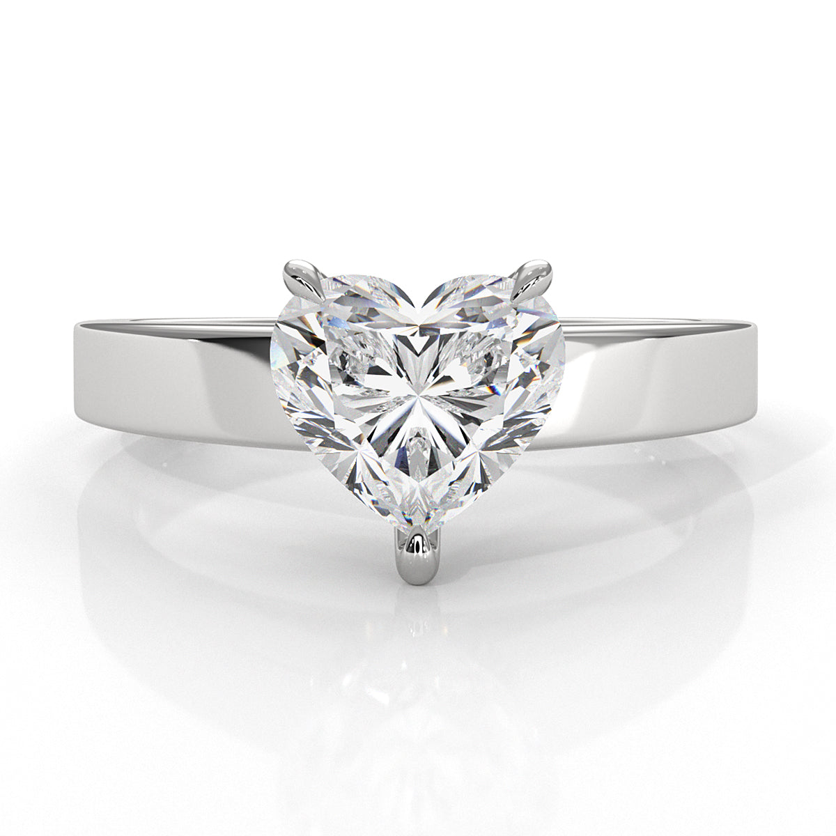 3.5mm Cathedral Style Flat Edge Solitaire Lab Grown Diamond IGI Certified Engagement Ring 4g Setting 1.00 Ctw.